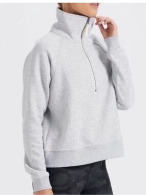 Vuori Light Gray Zip-Up Hoodie